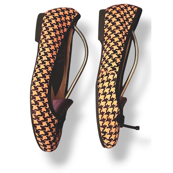 Propet Emma Tan Black Houndstooth Pony Hair Ballet Flat Shoes Womens 11A Casual - Picture 3 of 5